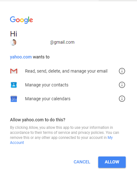 allow permissions to your account