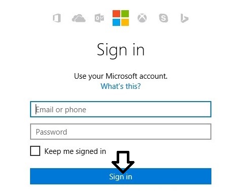 sign in into microsoft account