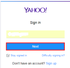 Yahoo log in