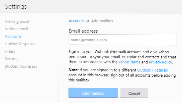 enter your outlook mail id