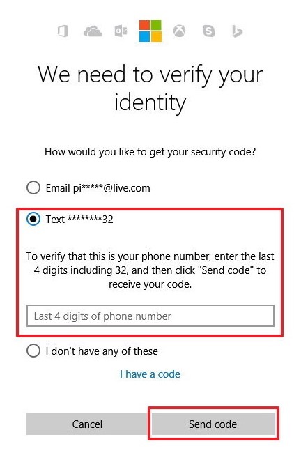 enter the number to receive code