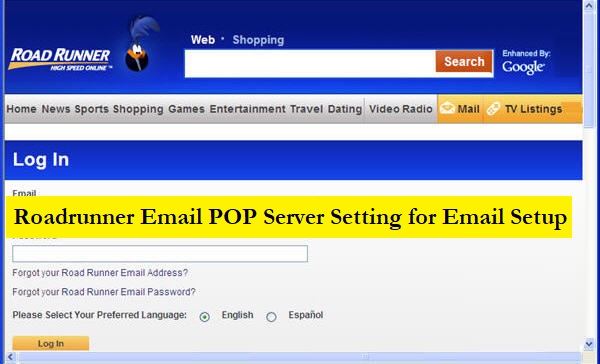 roadrunner email server settings