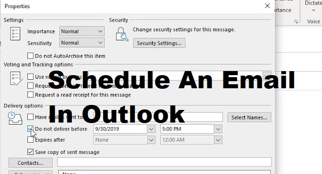 schedule email outlook